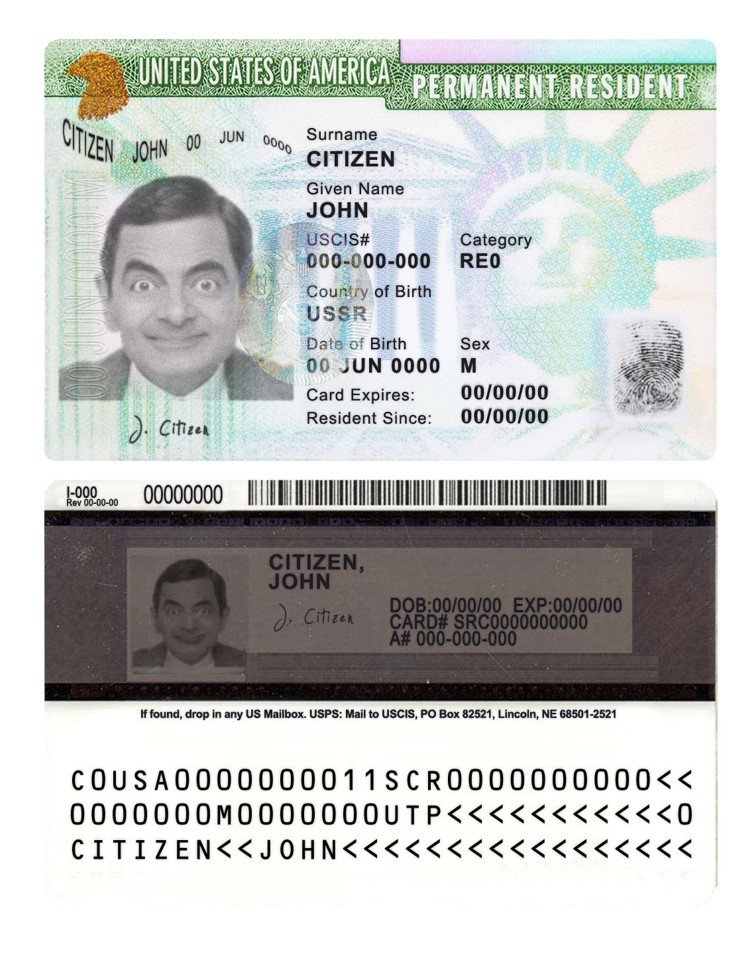 Carte verte américaine, carte de résident permanent